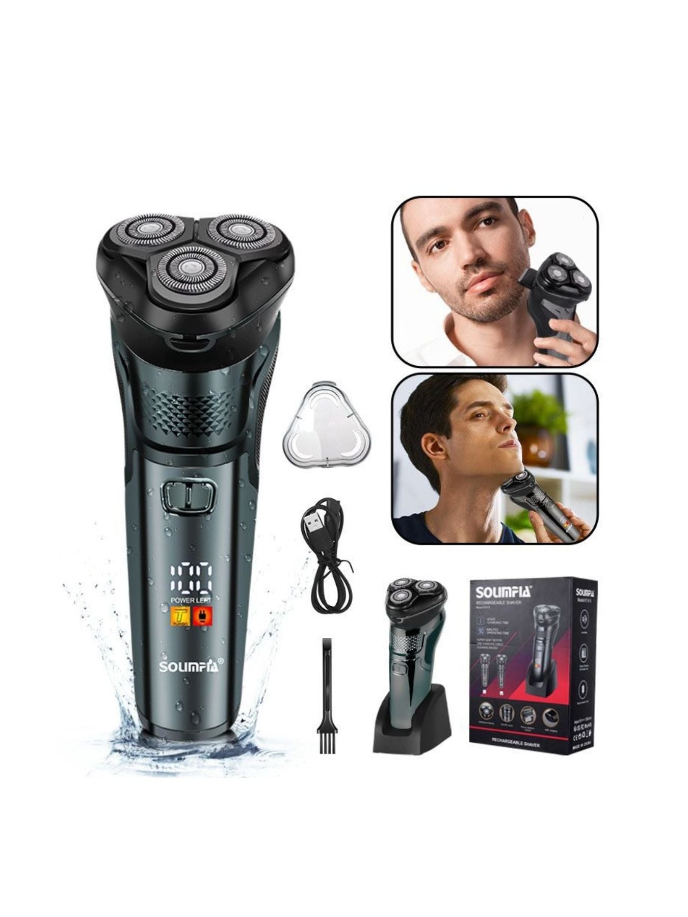 Rechargeable 3 - Head Rotary Electric Shaver - Loving It Shop