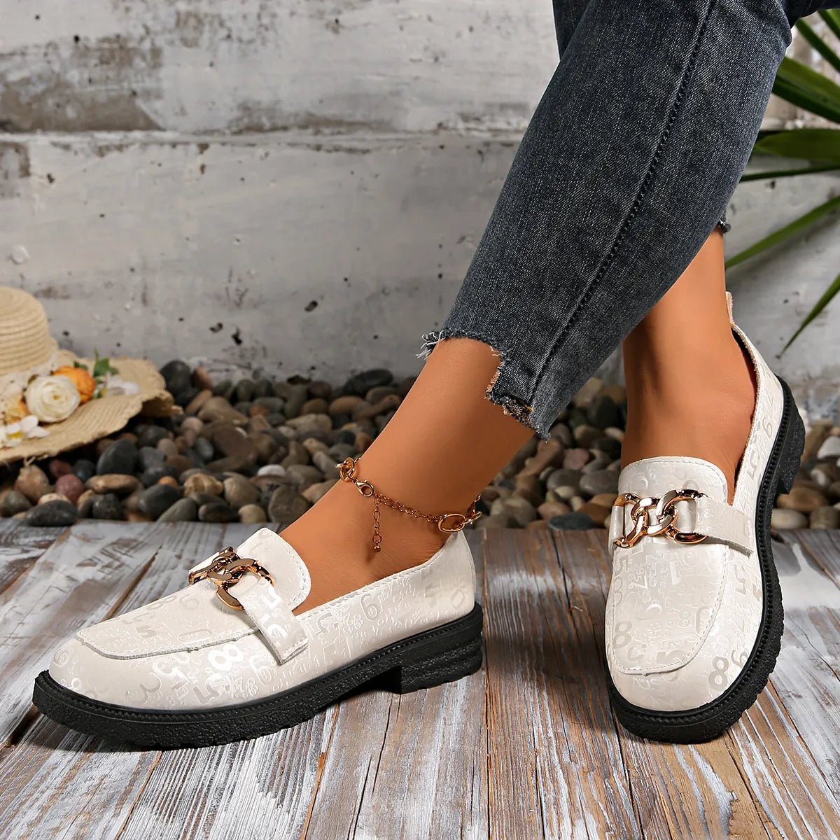 Round Toe Block Heels Loafers - Loving It Shop