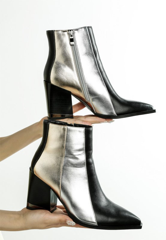 Stemon Three Tone Block Heel Boots