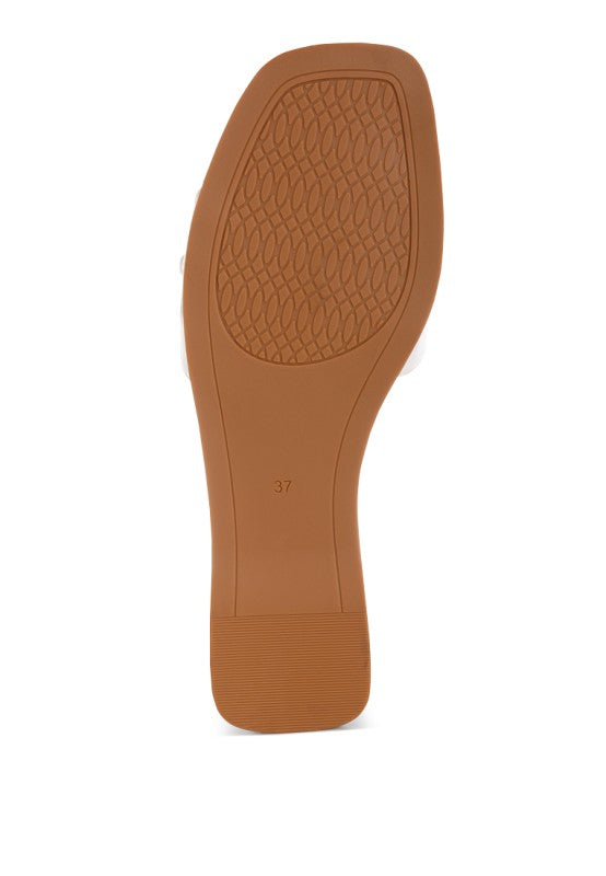 Nakasa Beaded Faux Leather Slip Ons