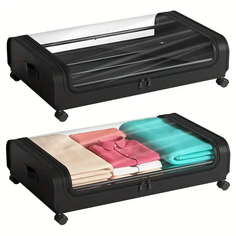 Under-Bed Storage Drawer with Wheels Multipurpose with Clear Window &amp; Label