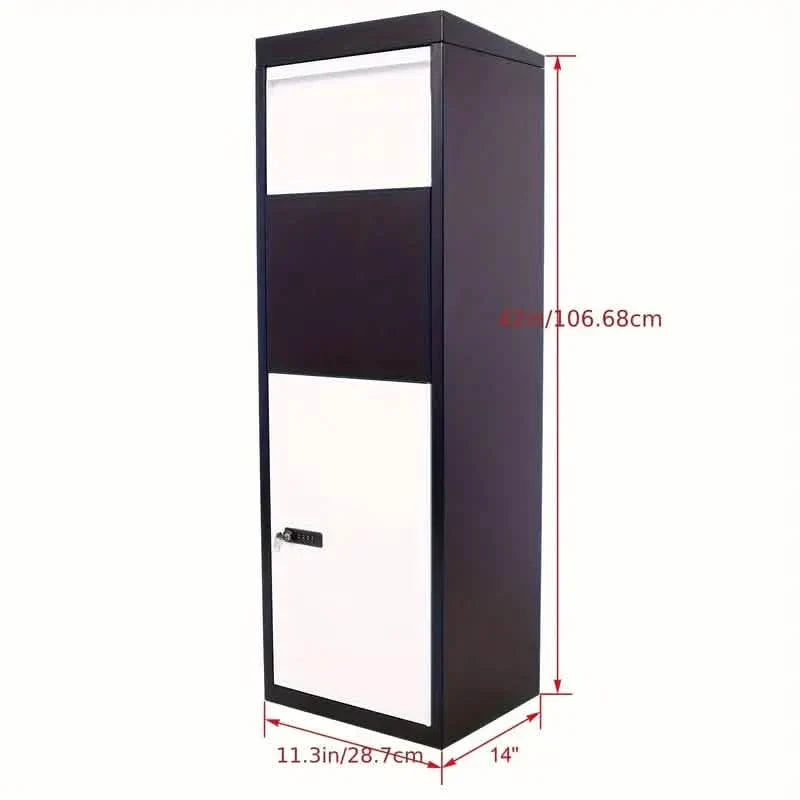 Galvanized Steel Parcel Mailbox w/Code Lock &amp; Mounting Hardware