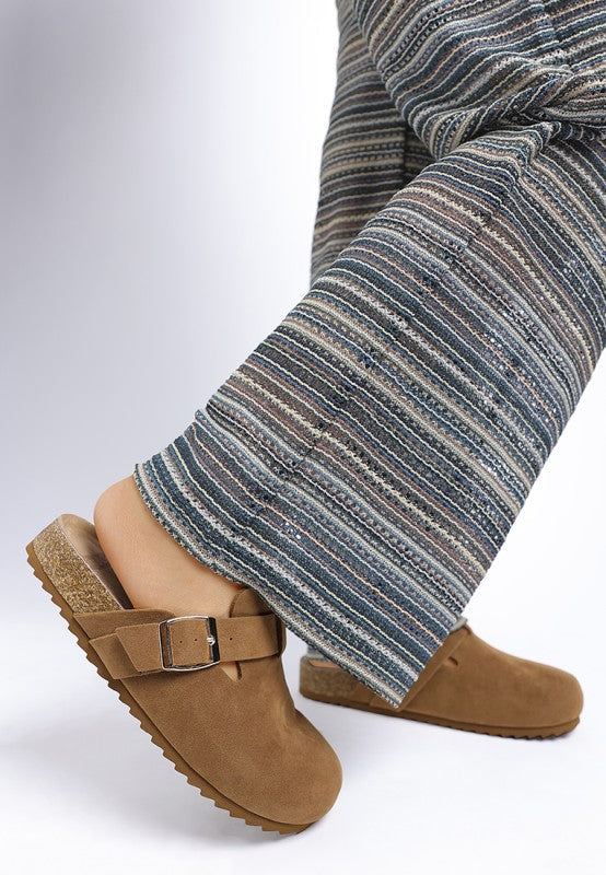 Ratiha Buckle Accent Slip-On Footbed Mules