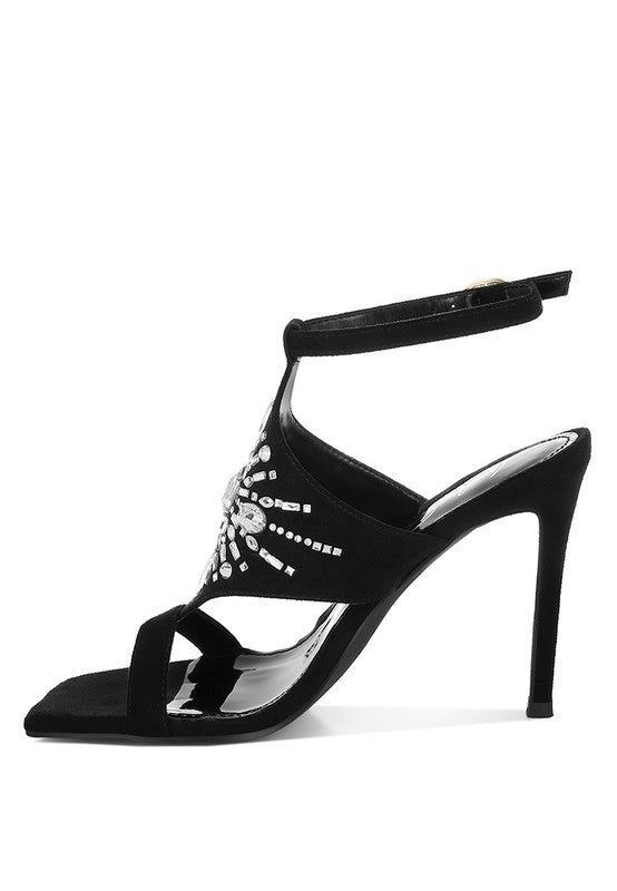 Warda Jeweled Shiny Stiletto Heels - Loving It Shop
