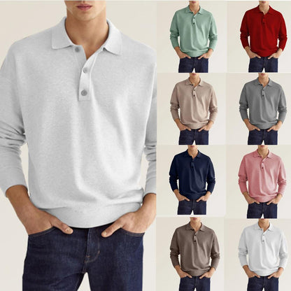 New Autumn Long Sleeve V-neck Buttons Men&