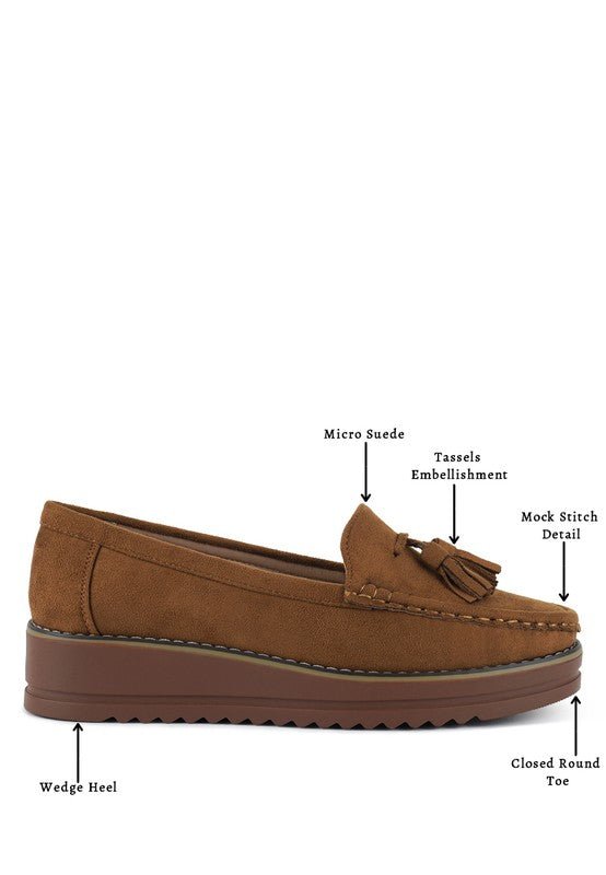 Daiki Platform Lug Sole Tassel Loafers - Loving It Shop