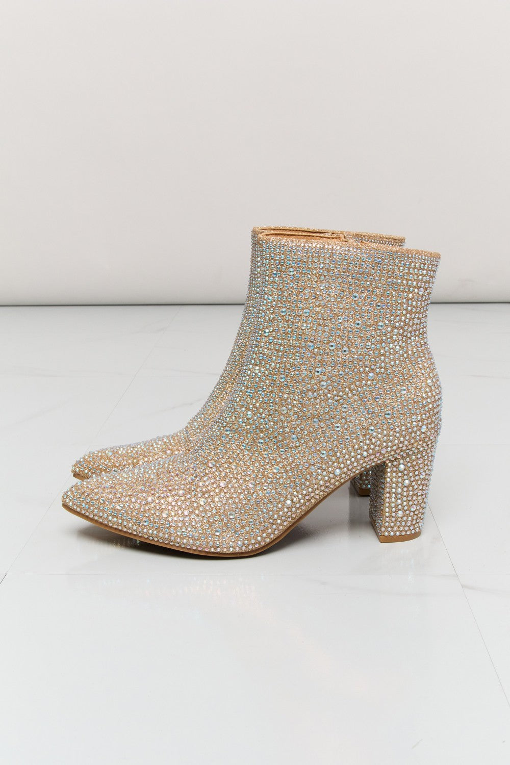 Rhinestone Pointed Toe Booties