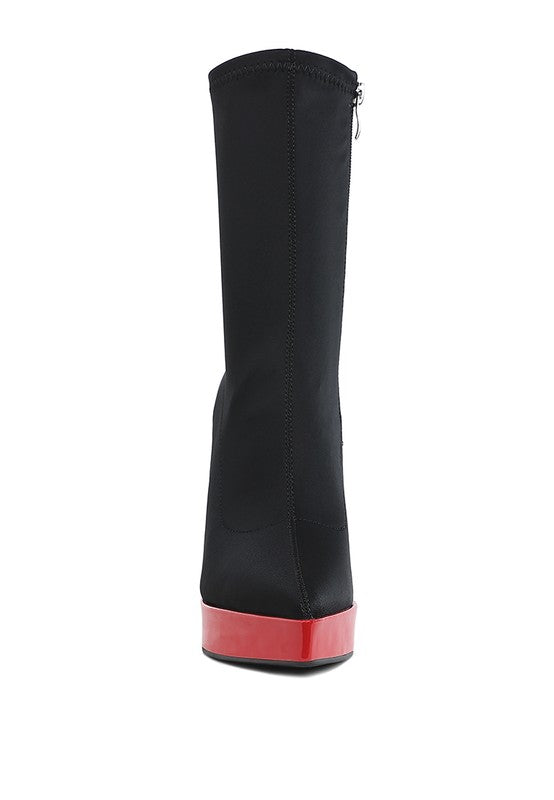 Rabha Contrasting Platform Detail Sock Boots
