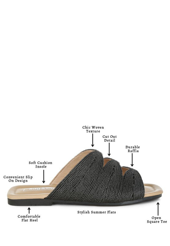 Daisy Doe Raffia Square Toe Flats