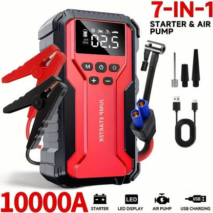 7-in-1 Emergency Car Power Supply Starter &amp; Air Pump