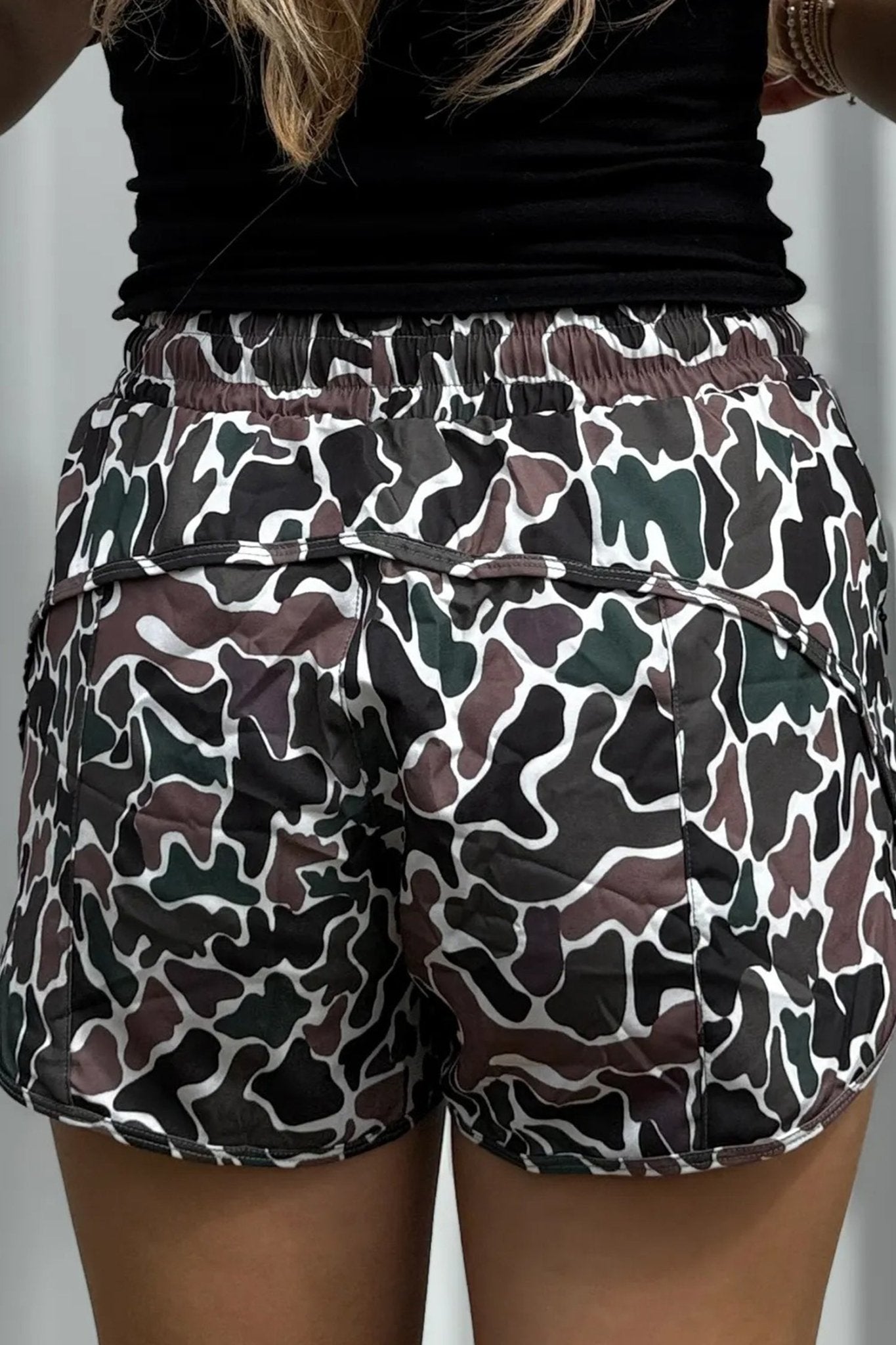 Multicolour Camouflage Print Athletic Lined Shorts - Loving It Shop