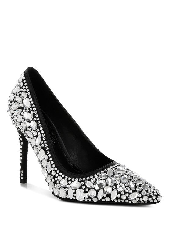 Iceout Diamante & Rhinestone Embellishments Pumps - Loving It Shop