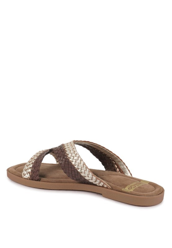 Eirata Braided Real Leather Slip-On Flats