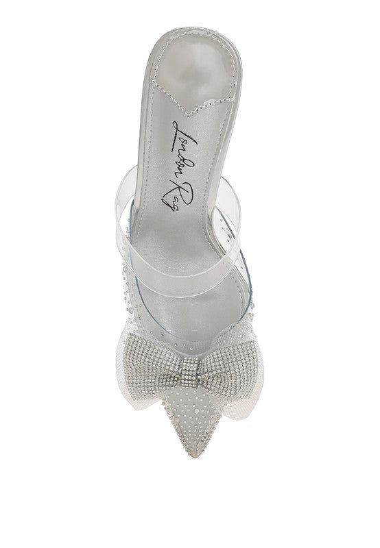 Freja Embellished Bow Kitten Heels - Loving It Shop