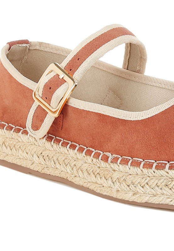 Bolean Soft Suede Leather Mary Jane Espadrilles - Loving It Shop