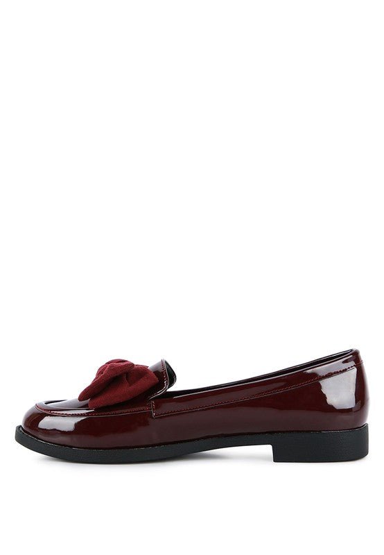 BOWBERRY BOW - TIE PATENT LOAFERS - Loving It Shop