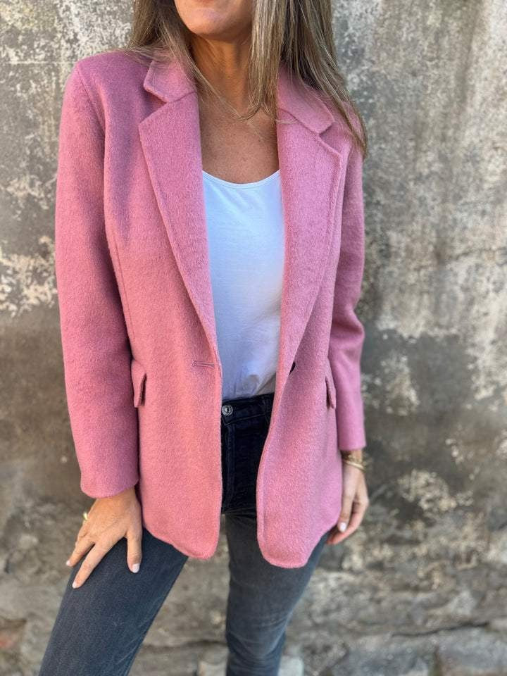 Ins Button Lapel Short Blazer Winter Fashion Commuter Jacket Outwear Women&