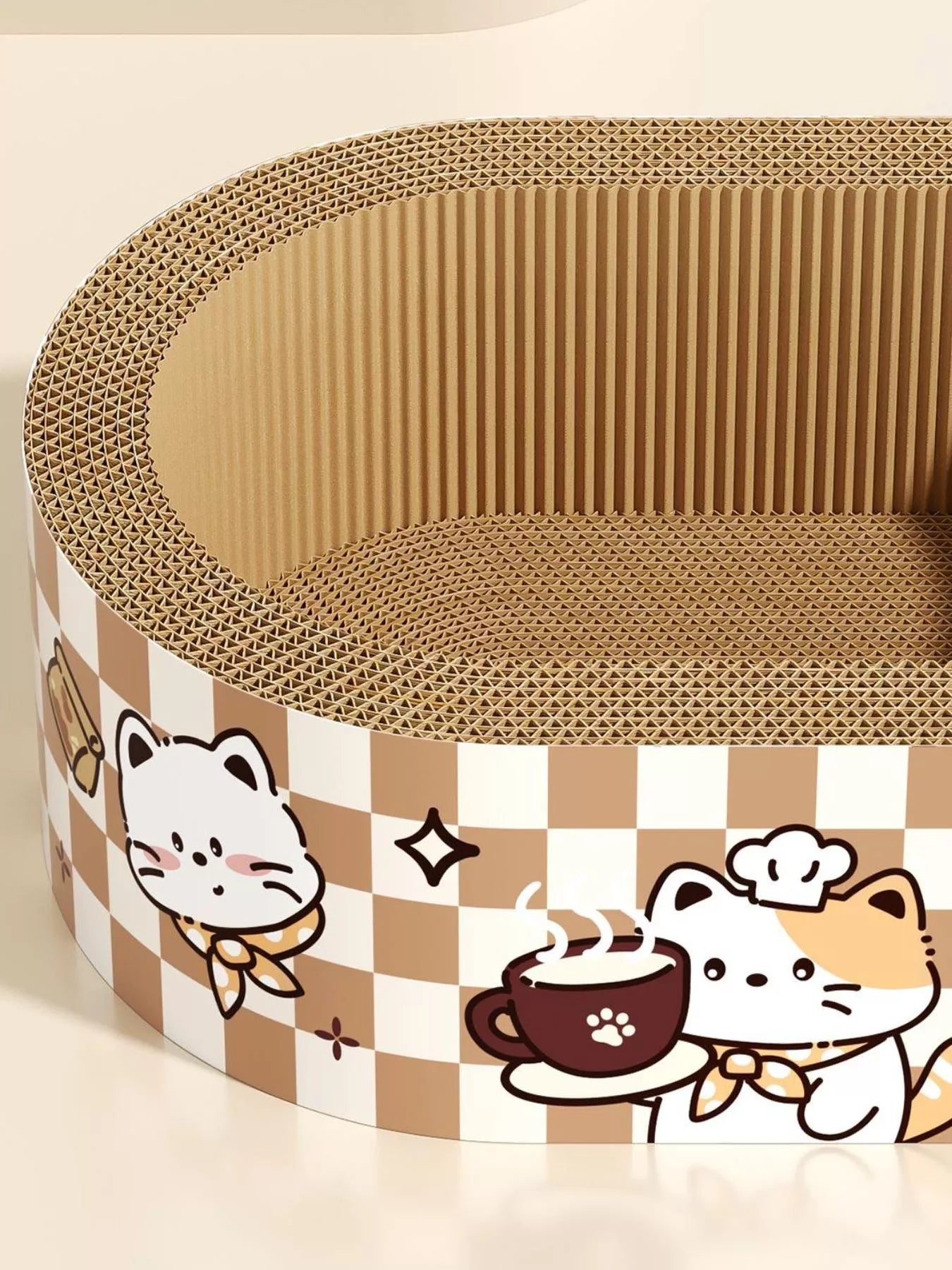 Wear - Resistant Cat Scratching Lounge Bed with Cartoon Design - Loving It Shop