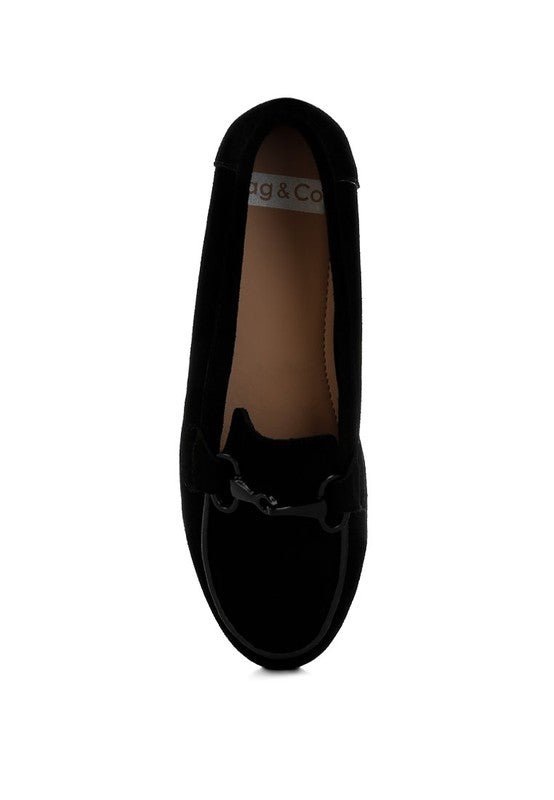 Awen Monochromatic Horsebit Real Suede Loafers - Loving It Shop