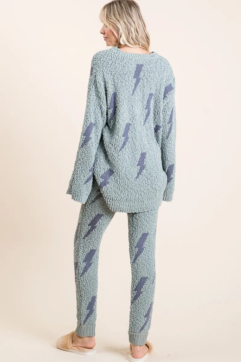 Cozy Soft Hairy Popcorn Sweater Pants