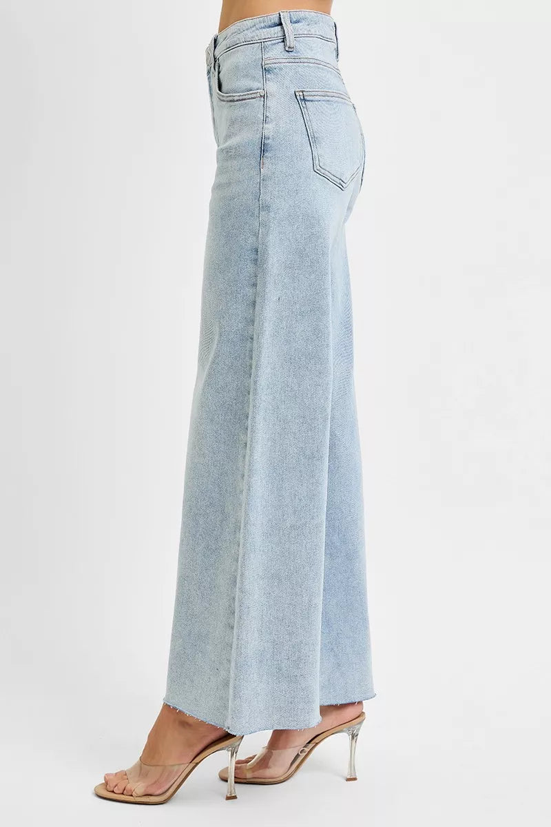Full Size High Rise Ankle Wide Palazzo Jeans Plus Size