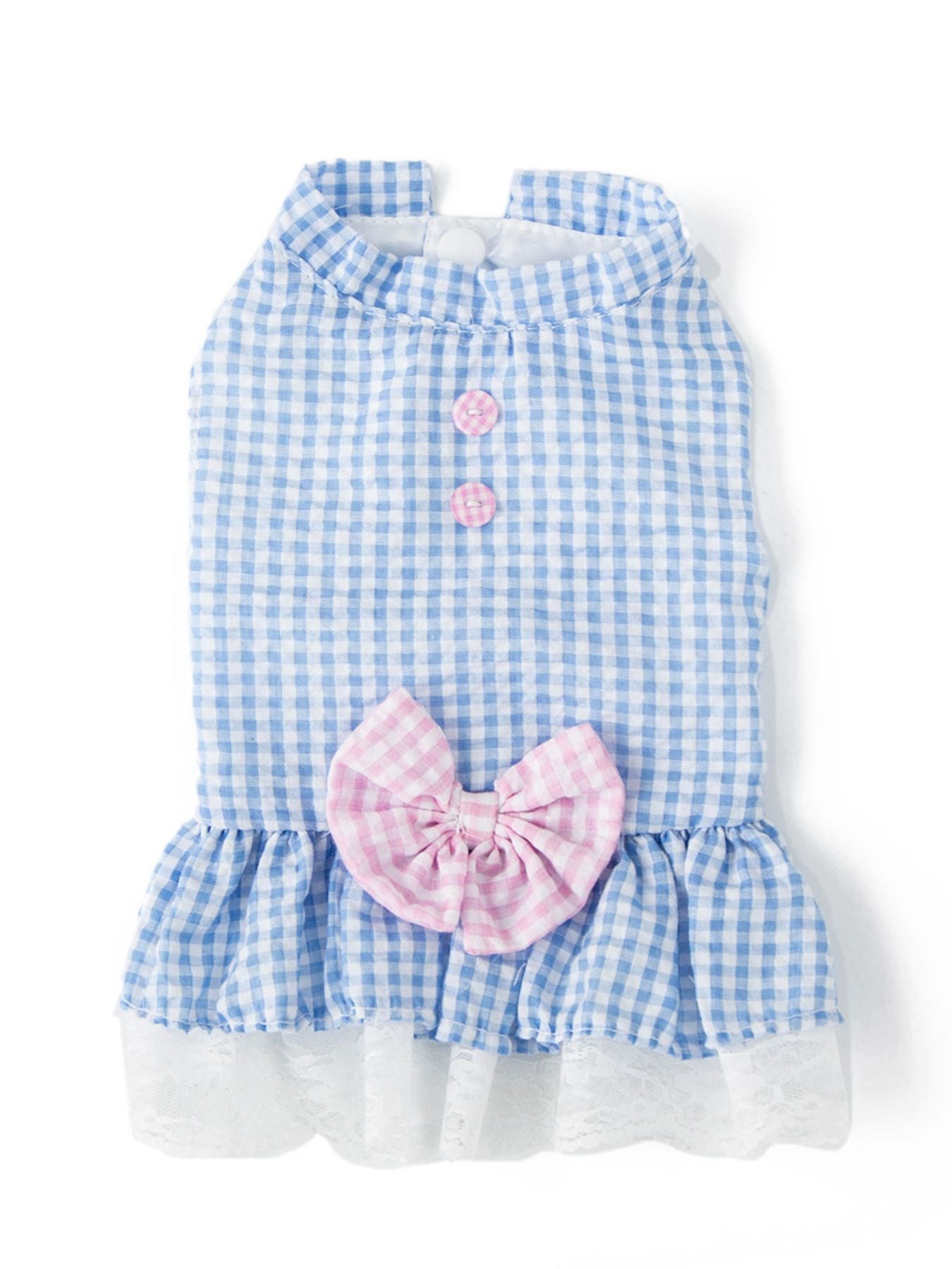 Gingham Ruffle Lace Pet Dress - Loving It Shop
