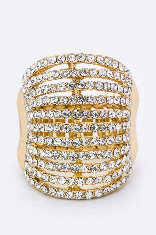 Stretch Ring with Layered Crystals – Stylish Statement Jewelry