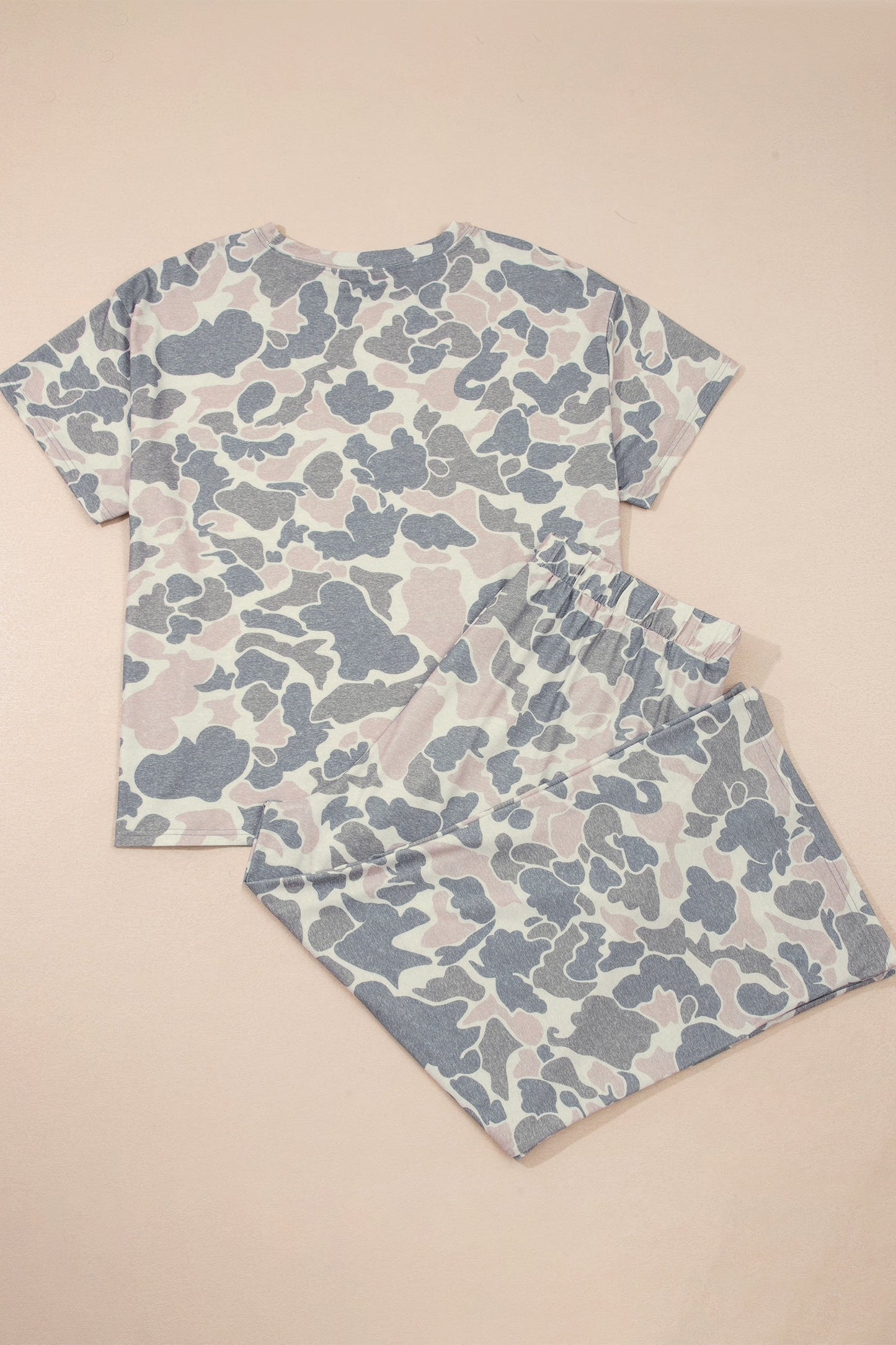 Multicolour Retro Camouflage Print Plus Size 2pcs Outfit