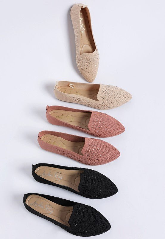 Abedi Rhinestone Embellished Pull Tab Loafers - Loving It Shop