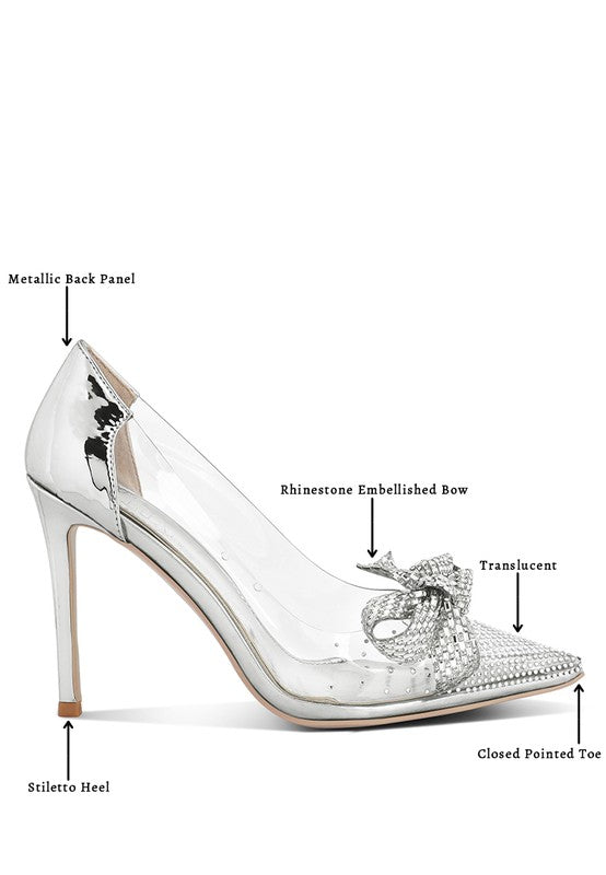 Erika Rhinestones Embellished Clear Pump Shoes