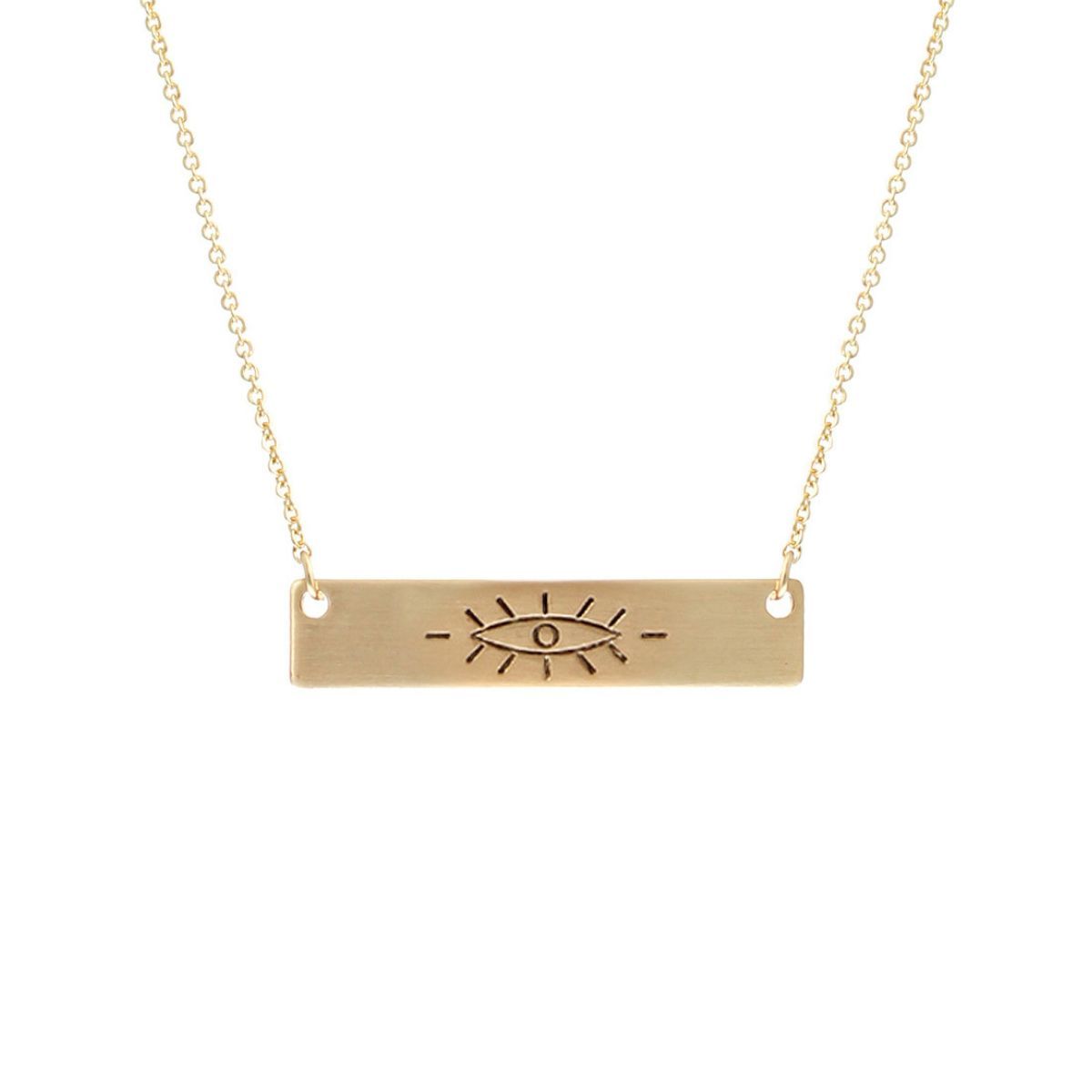 Statement Gold Evil Eye Necklace Stylish Fashion Jewelry Accessory