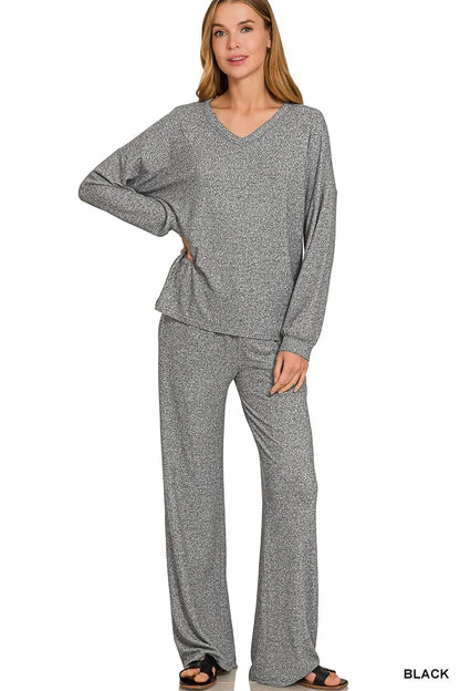 Soft Melange Long Sleeve Tee &amp; Pants Set