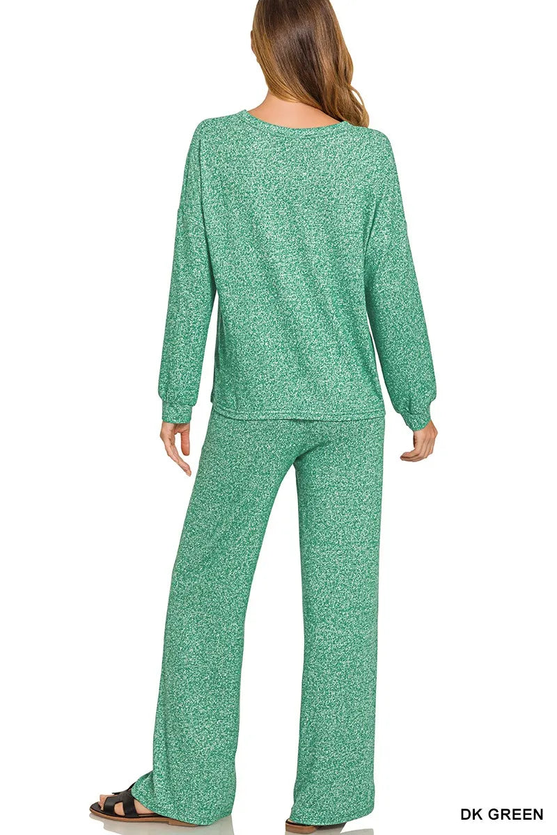 Soft Melange Long Sleeve Tee &amp; Pants Set