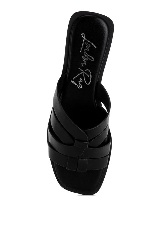 Sebal Strappy Faux Leather Slip Ons