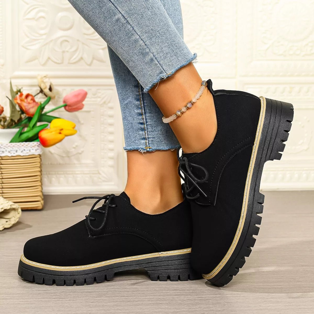 Round Toe Lace - Up Loafers - Loving It Shop