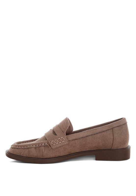 Fhalko Penny Strap Low Block Heel Loafers