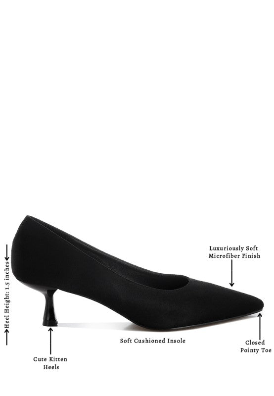 Nivara Pointy Toe Kitten Heels