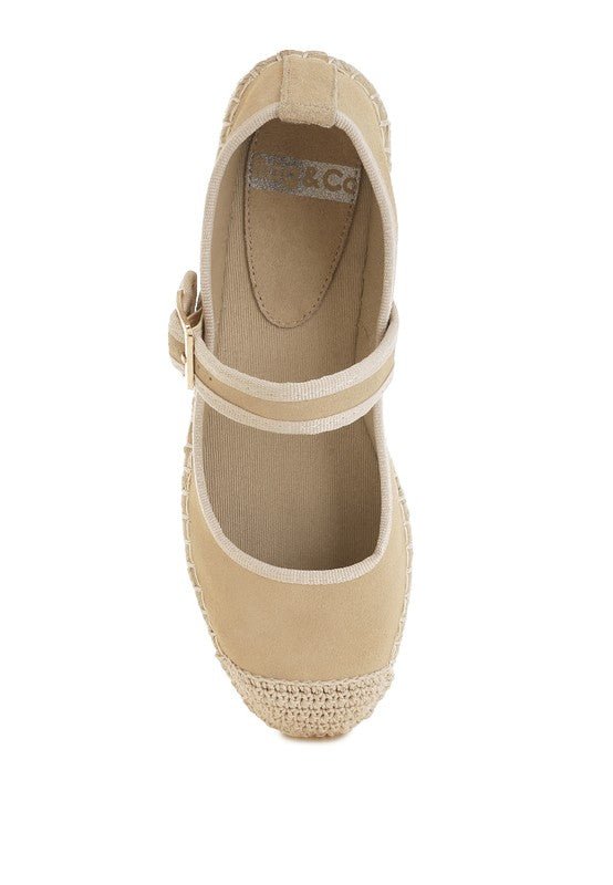 Bolean Soft Suede Leather Mary Jane Espadrilles - Loving It Shop