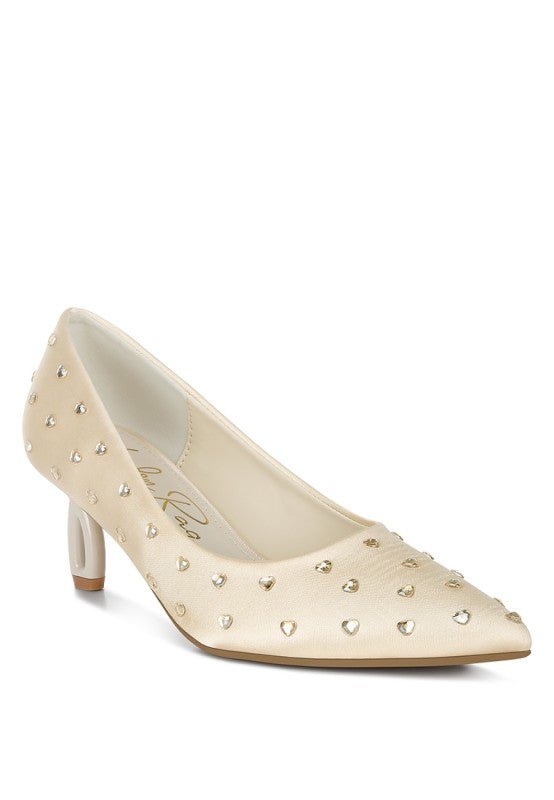 Madhara Heart - Shaped Rhinestones Pumps - Loving It Shop