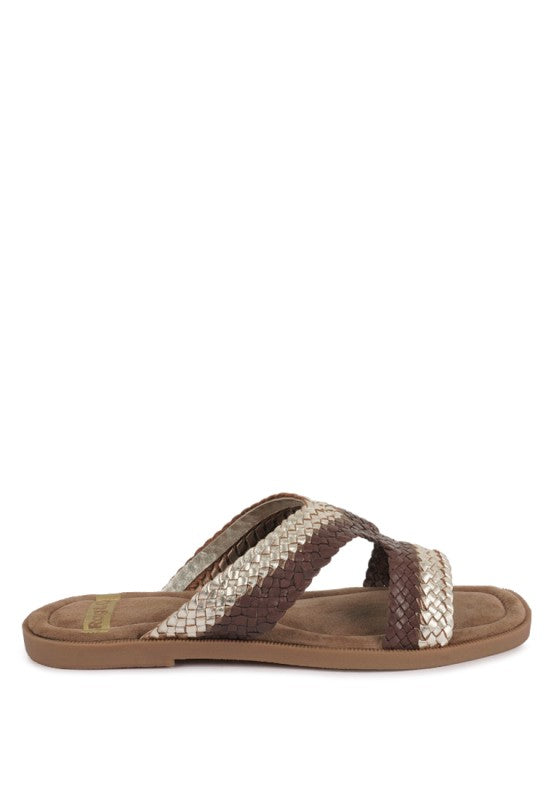 Eirata Braided Real Leather Slip-On Flats