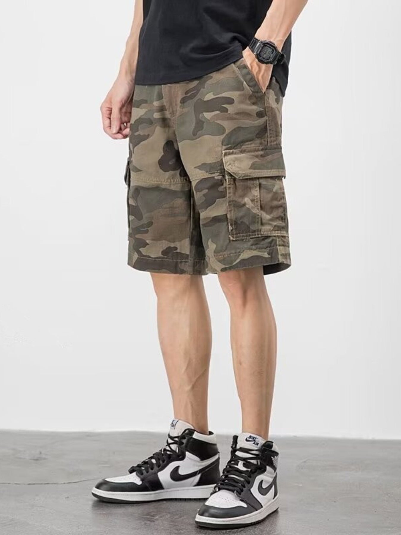Men's Plus Size Camouflage Cargo Shorts