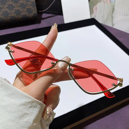 Cat Eye Sunglasses with Gold Metal Frame - Loving It Shop