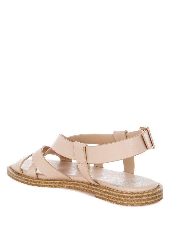 Kapaka Real Leather Flat Gladiator Sandals