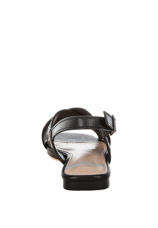 Calluna Stud Embellished Buckled Flats