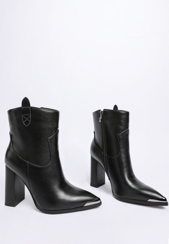 Hatter Pointed Toe Faux Leather Boots