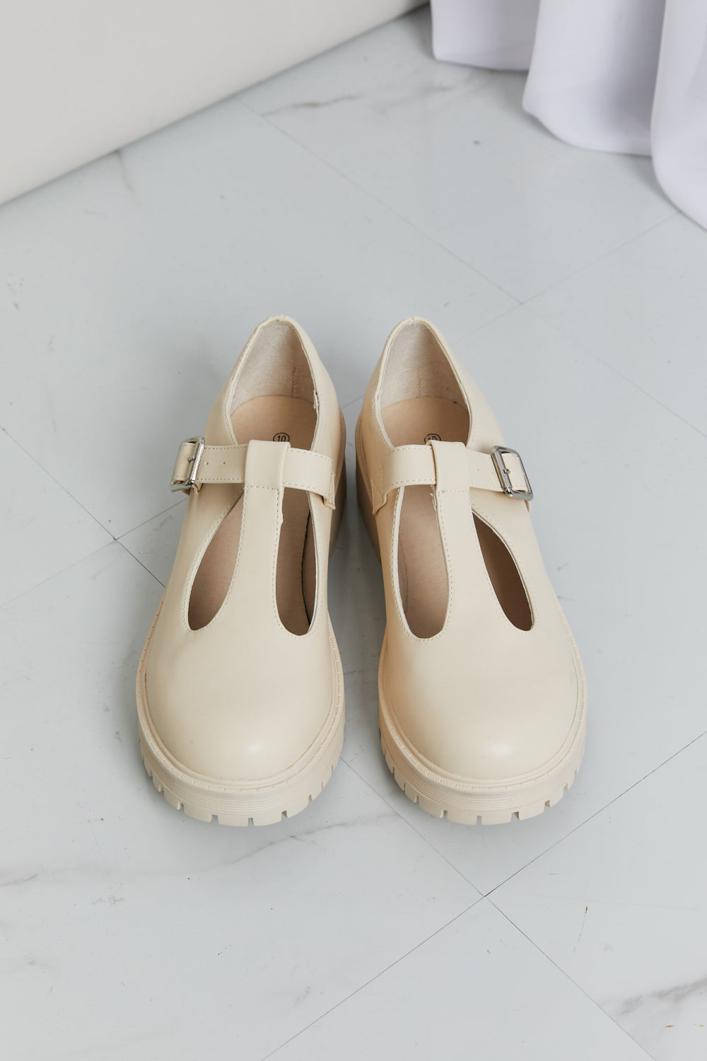Faux Leather Platform Mary Janes