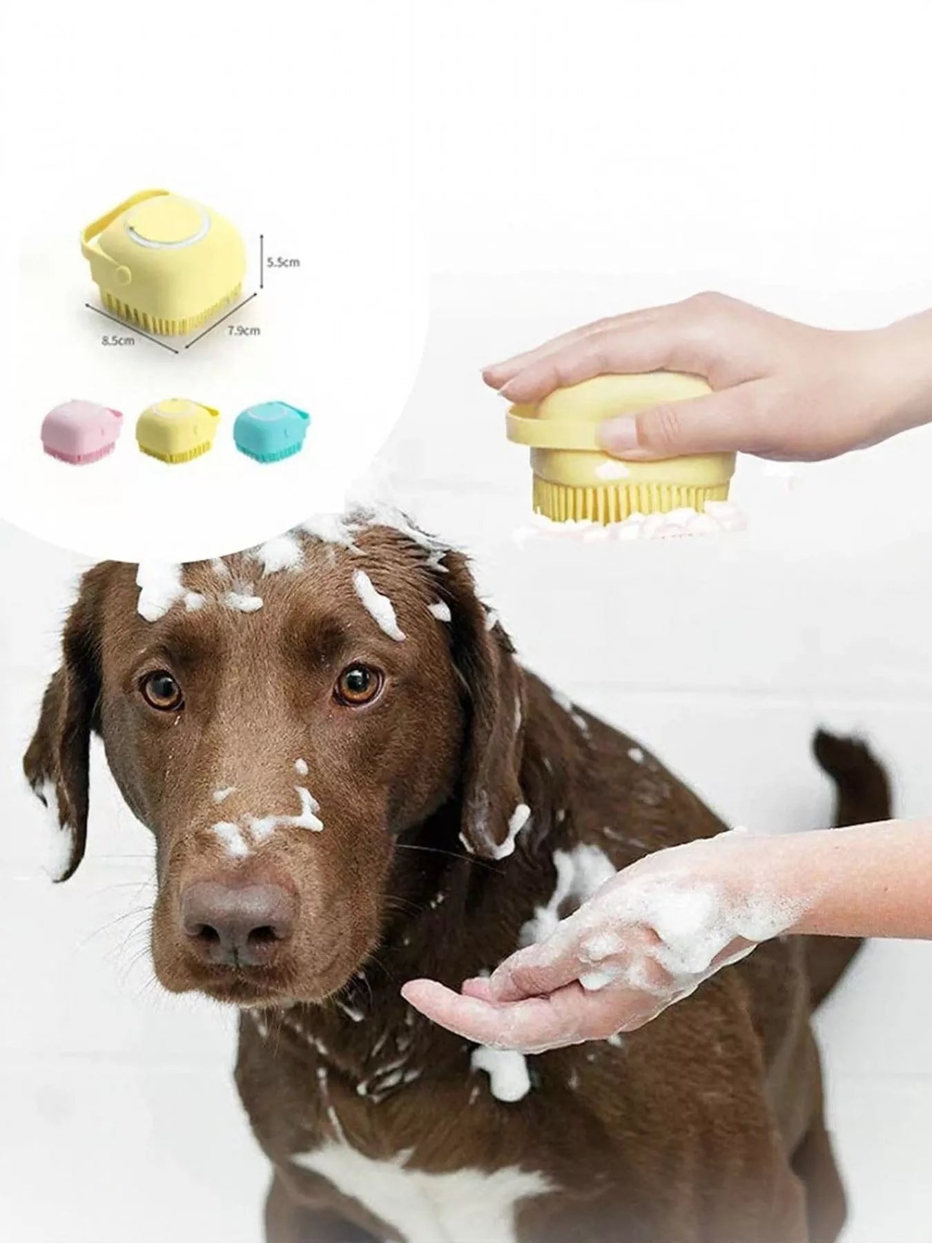 Cute Cartoon Silicone Pet Bath Brush - Loving It Shop