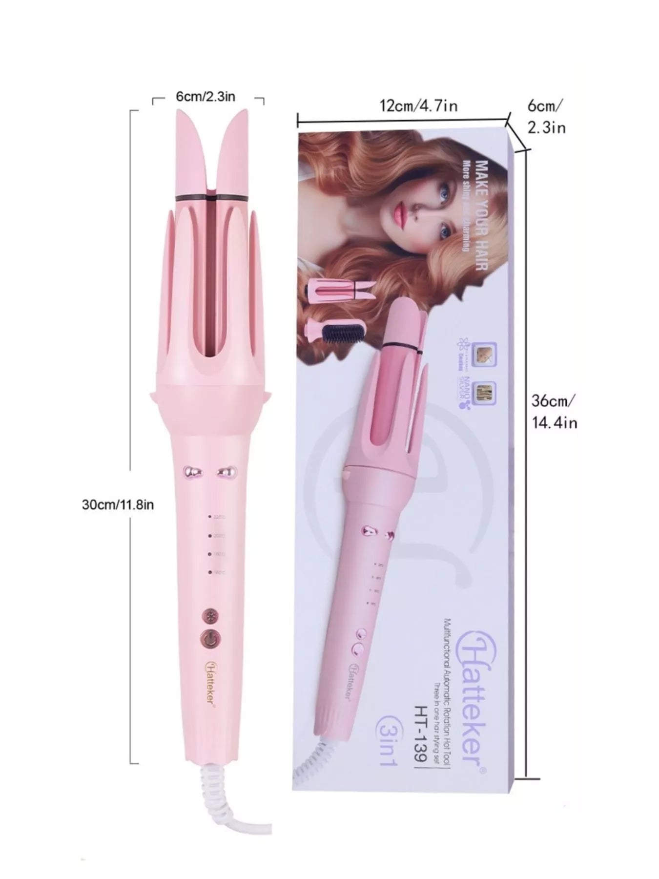 2 - in - 1 Automatic Rotating Ceramic Curling Iron - Loving It Shop