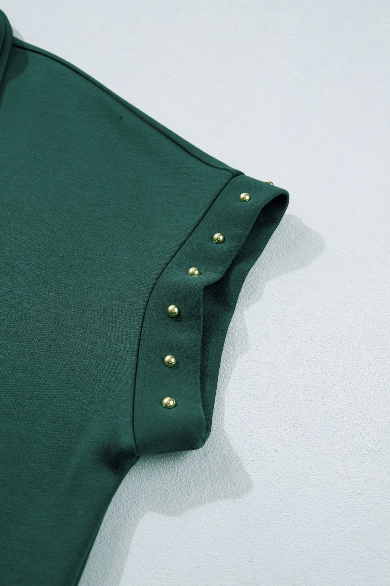 Evergreen Plus Size Glow Studded Zip up T Shirt Dress with Pockets - Loving It Shop