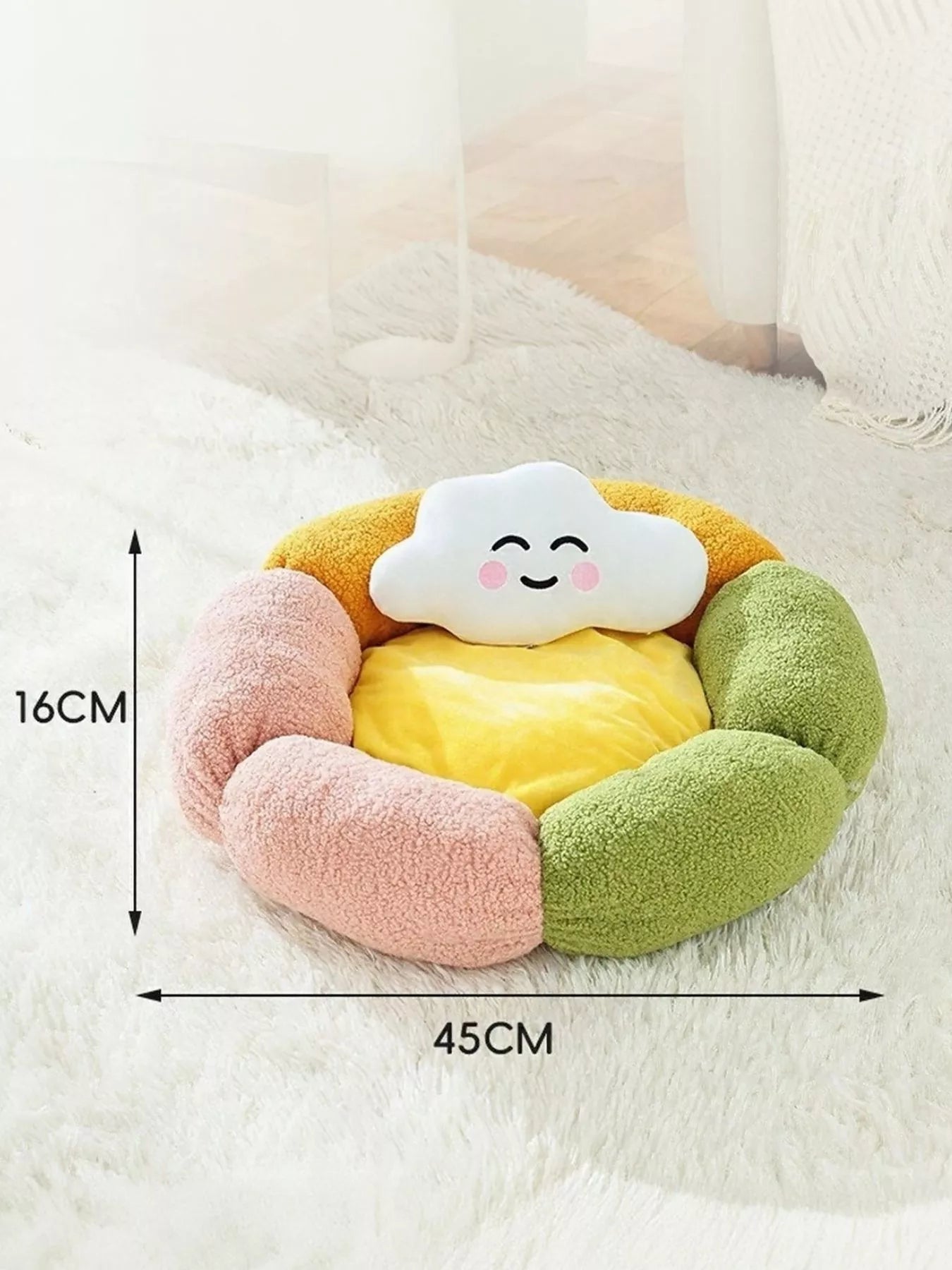 Round Plush Pet Nest with Cloud Pillow - Loving It Shop
